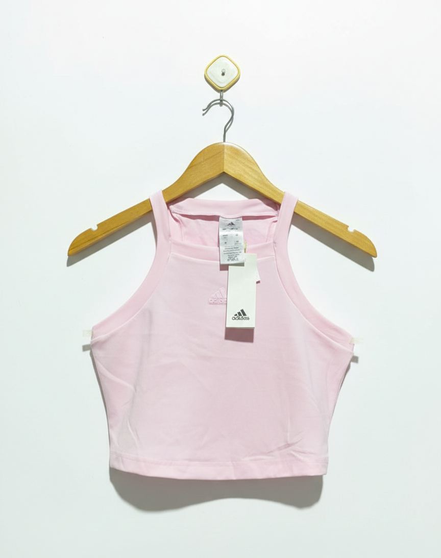 ADIDAS |M| BUST 15| PALE PINK ADIDAS HALTER CROP TOP