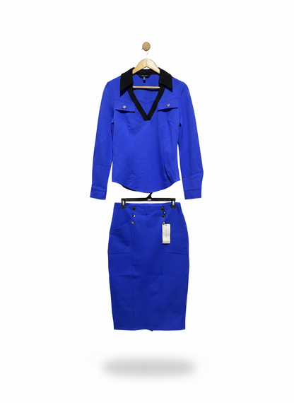 KAREN MILLEN |M| WOMEN'S CO-ORD PENCIL SKIRT SET IN ROYAL BLUE