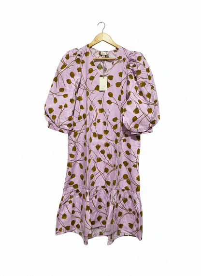 A NEW DAY |S| BUST 19| C5| Puffy Elbow-Sleeve Tiered Dress