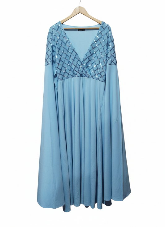 DHEIN CURVE|L/XL|BUST 20|Light Blue Sequin Maxi Dress