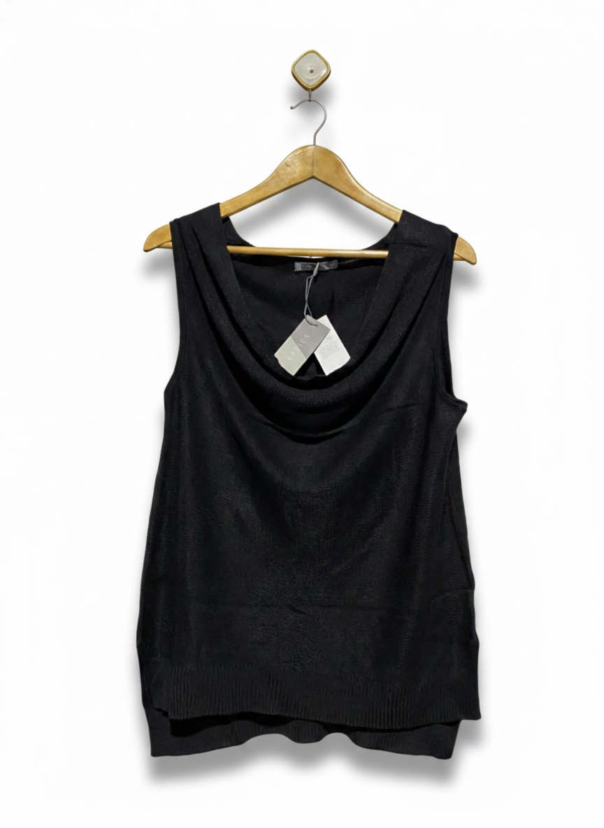 KATIES |M| BUST 18| Black Sleeveless Cowl Neck Top