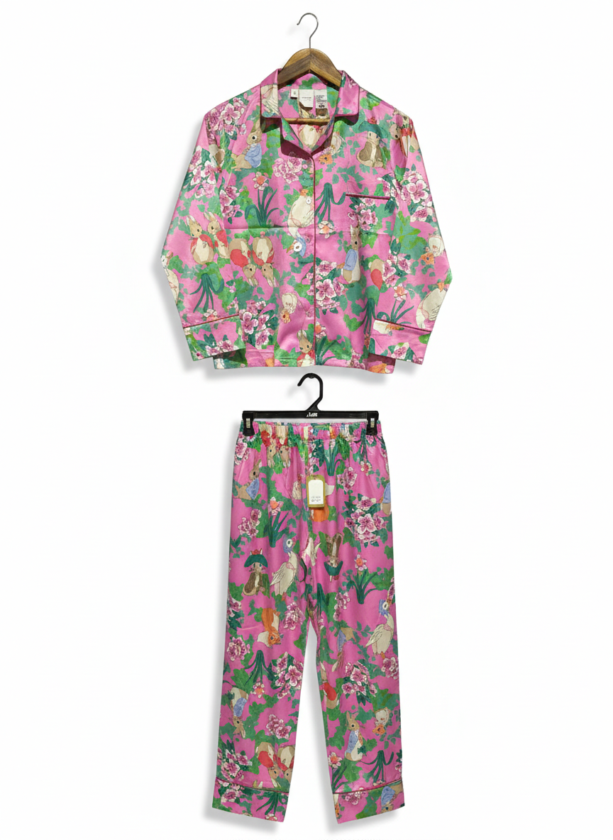 PETER RABBIT |M| WHIMSICAL PETER RABBIT SATIN PAJAMA SET