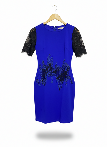 EMAMODA |S| BUST 15| STRIKING ROYAL BLUE SHEATH DRESS.