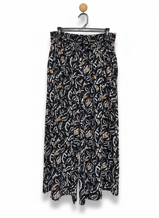 & ME |L| WAIST 30| BLACK & GOLD ABSTRACT PRINT CULOTTES