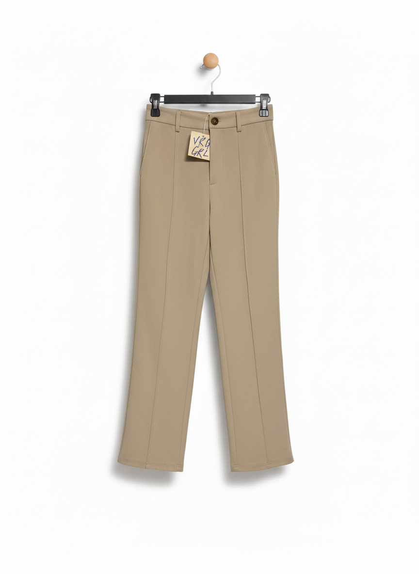 VRG GRL |M| WAIST 26| TAILORED BEIGE STRAIGHT-LEG PANTS