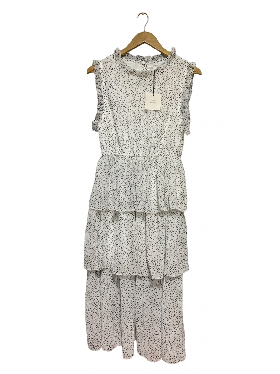 WHYTE VALENTYNE |M| BUST 18| B26| POLKA DOT TIERED RUFFLE MAXI DRESS