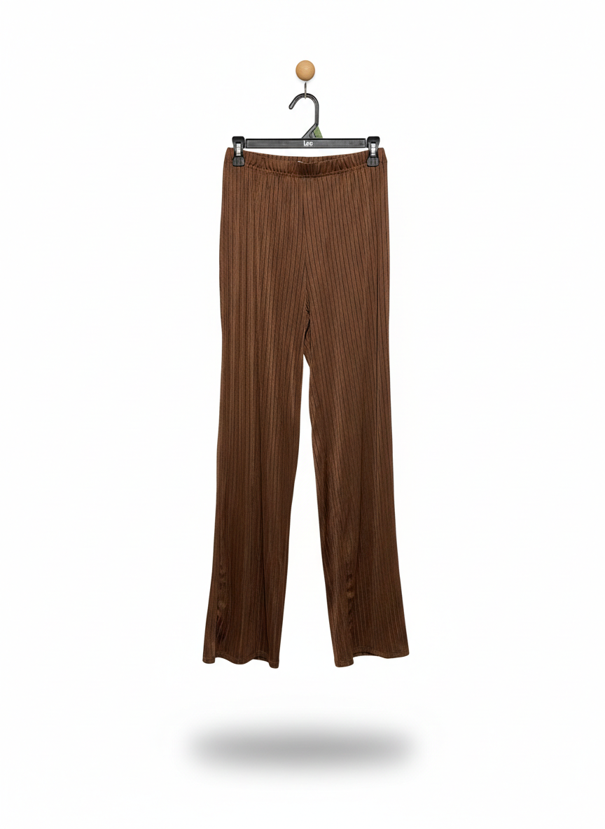 COTTON ON |S| WAIST 26| BRONZE PLISSÉ WIDE-LEG TROUSERS