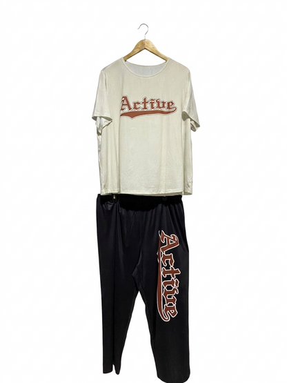 SHEIN CURVE |XXL| B10| ACTIVE GRAPHIC PRINT TWO-PIECE TRACKSUIT SET