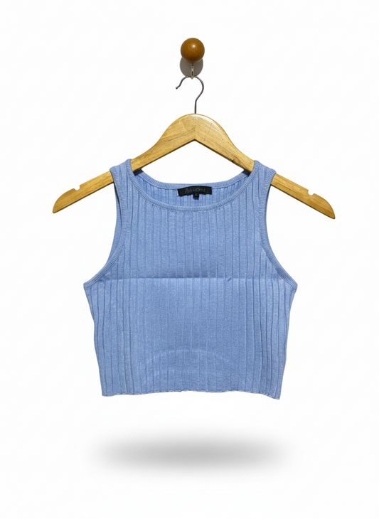 AVA & EVER |XS| BUST 12| Light blue RIbbed Knit Crop Top