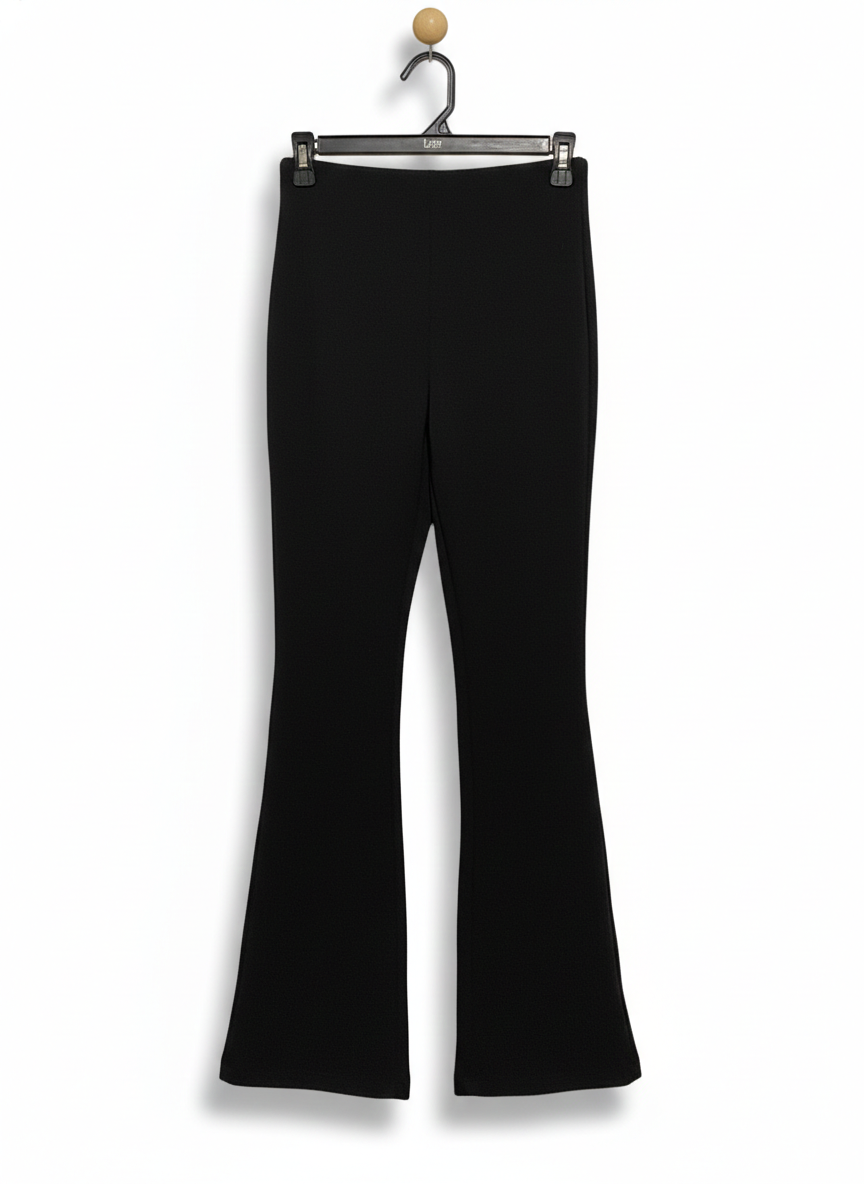 WOMEN'S HIGH-WAISTED BLACK FLARE PANTS | CHIC BOOTCUT SLACKS |M| WAIST 26|