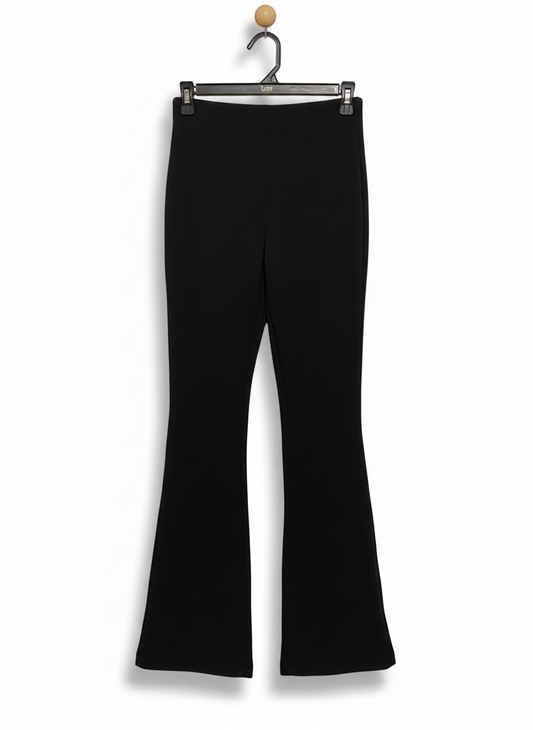 WOMEN'S HIGH-WAISTED BLACK FLARE PANTS | CHIC BOOTCUT SLACKS |M| WAIST 26|