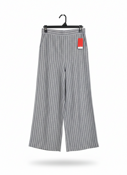 DOTTI |M| WAIST 26| GREY PINSTRIPE WIDE-LEG TROUSERS