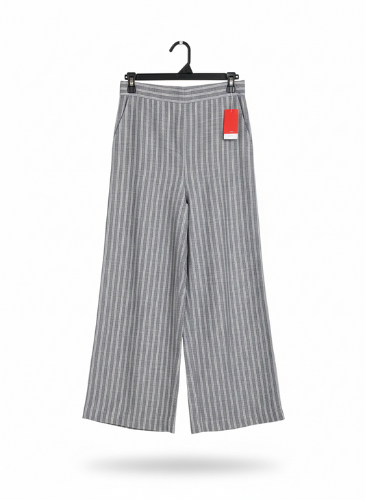 DOTTI |M| WAIST 26| GREY PINSTRIPE WIDE-LEG TROUSERS