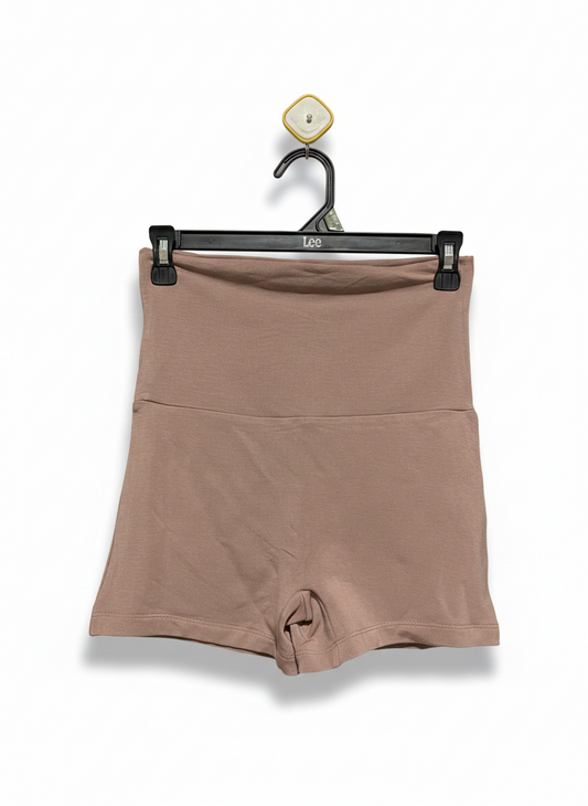 CSB |M| WAIST 26| WOMEN'S HIGH-WAISTED SEAMLESS BIKE SHORTS - MOCCHINO / DUSTY ROSE