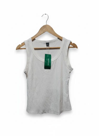 SHEIN |M|BUST 15|White Cotton Rib Tank