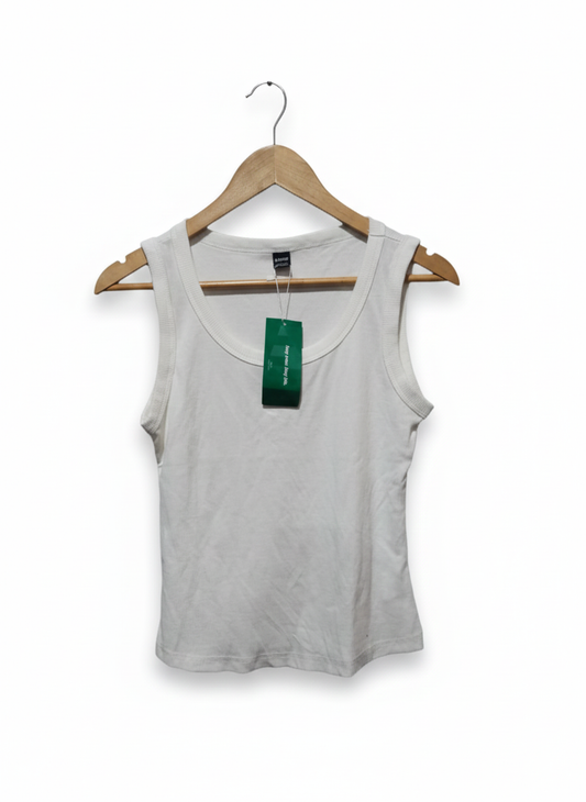 SHEIN |M|BUST 15|White Cotton Rib Tank
