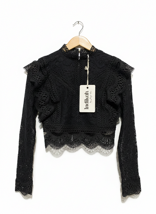 INDIKAH |XS| BUST 15| VICTORIAN-INSPIRED HIGH NECK WITH BACK ZIPPER CLOSURE