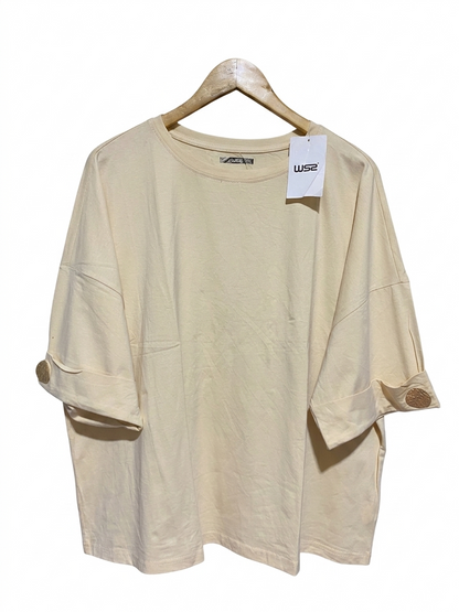 WS2 |L| BUST FREE| B23| PREMIUM OVERSIZED BUTTON-CUFF TEE