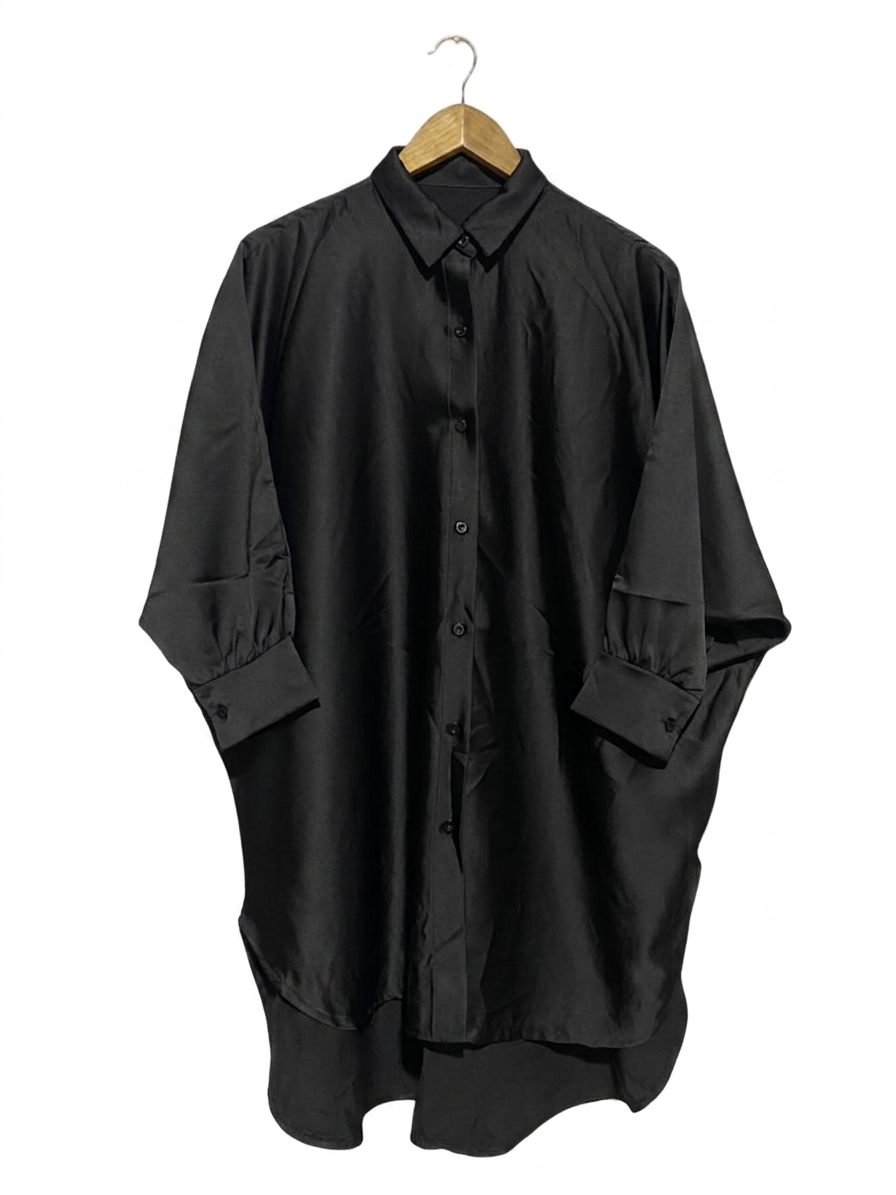 |XL| BUST FREE| B14| PREMIUM BLACK OVERSIZED BATWING SHIRT DRESS