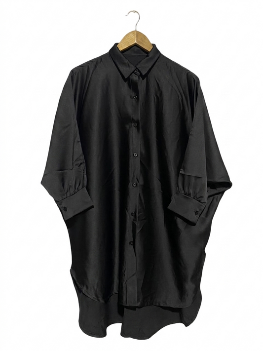|XL| BUST FREE| B14| PREMIUM BLACK OVERSIZED BATWING SHIRT DRESS