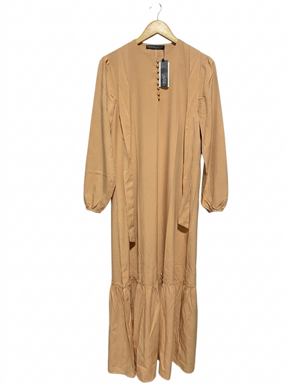 ZANZEA |M| BUST 19| B6| WOMEN'S ELEGANT TAN MAXI DRESS WITH BUTTON DETAIL