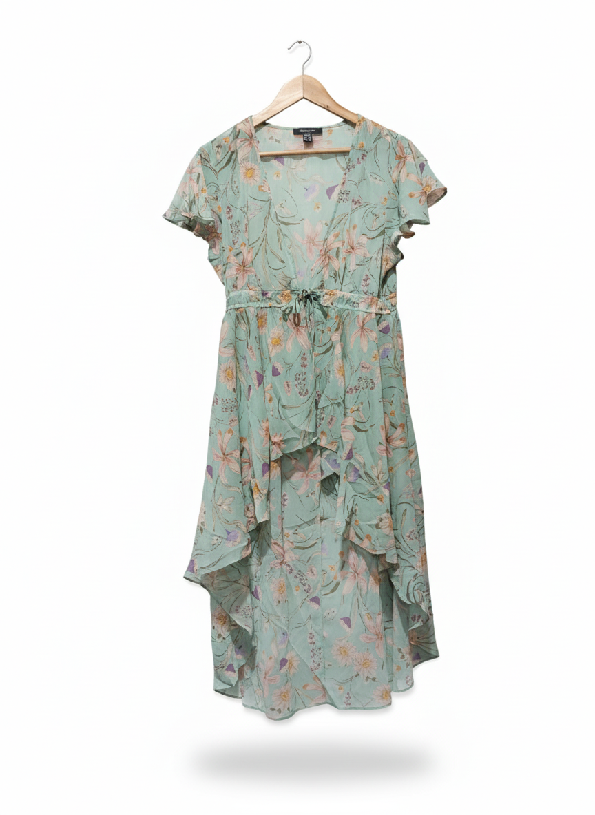 PRIMARK Flutter Sleeve High-Low Maxi Dress