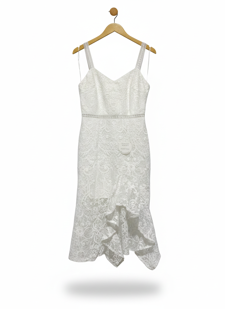 TWO SISTERS |M| BUST 16| WHITE CROCHET LACE COCKTAIL DRESS