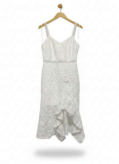 TWO SISTERS |M| BUST 16| WHITE CROCHET LACE COCKTAIL DRESS