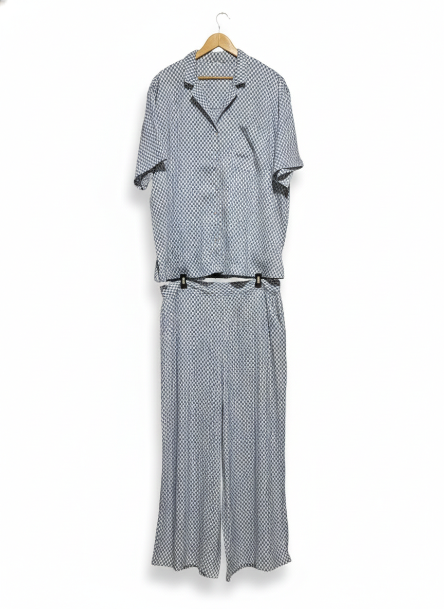 GINGERLILLY GOLDIE COTTON DIAMOND PYJAMA SET - NAVY |XL|