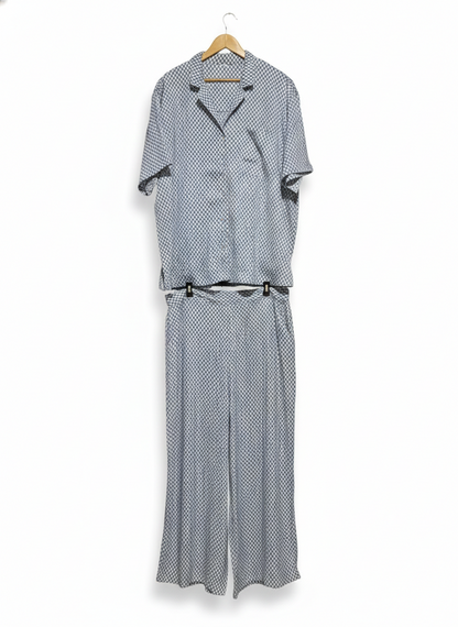 GINGERLILLY GOLDIE COTTON DIAMOND PYJAMA SET - NAVY |XL|