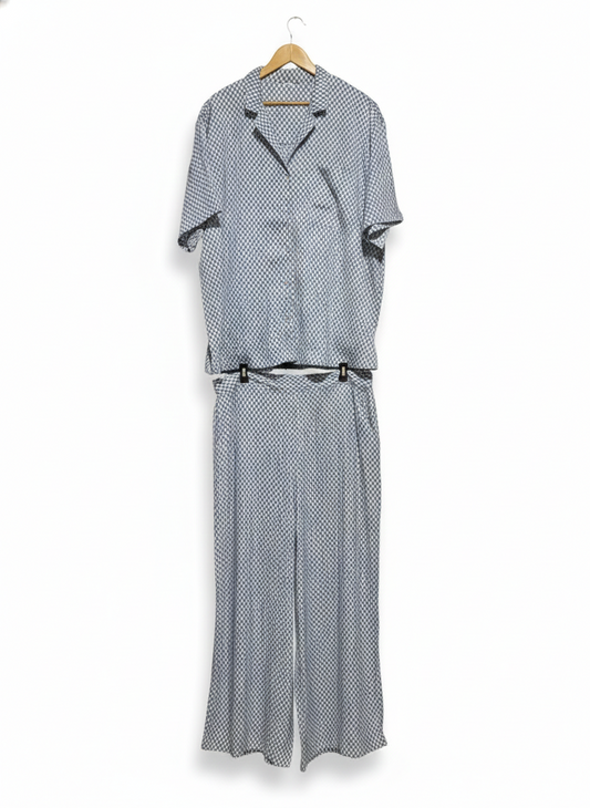 GINGERLILLY GOLDIE COTTON DIAMOND PYJAMA SET - NAVY |XL|