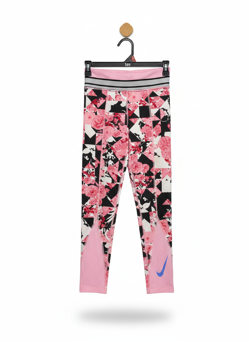 NIKE |M| WAIST 24| WOMEN’S PINK FLORAL GEOMETRIC LEGGINGS