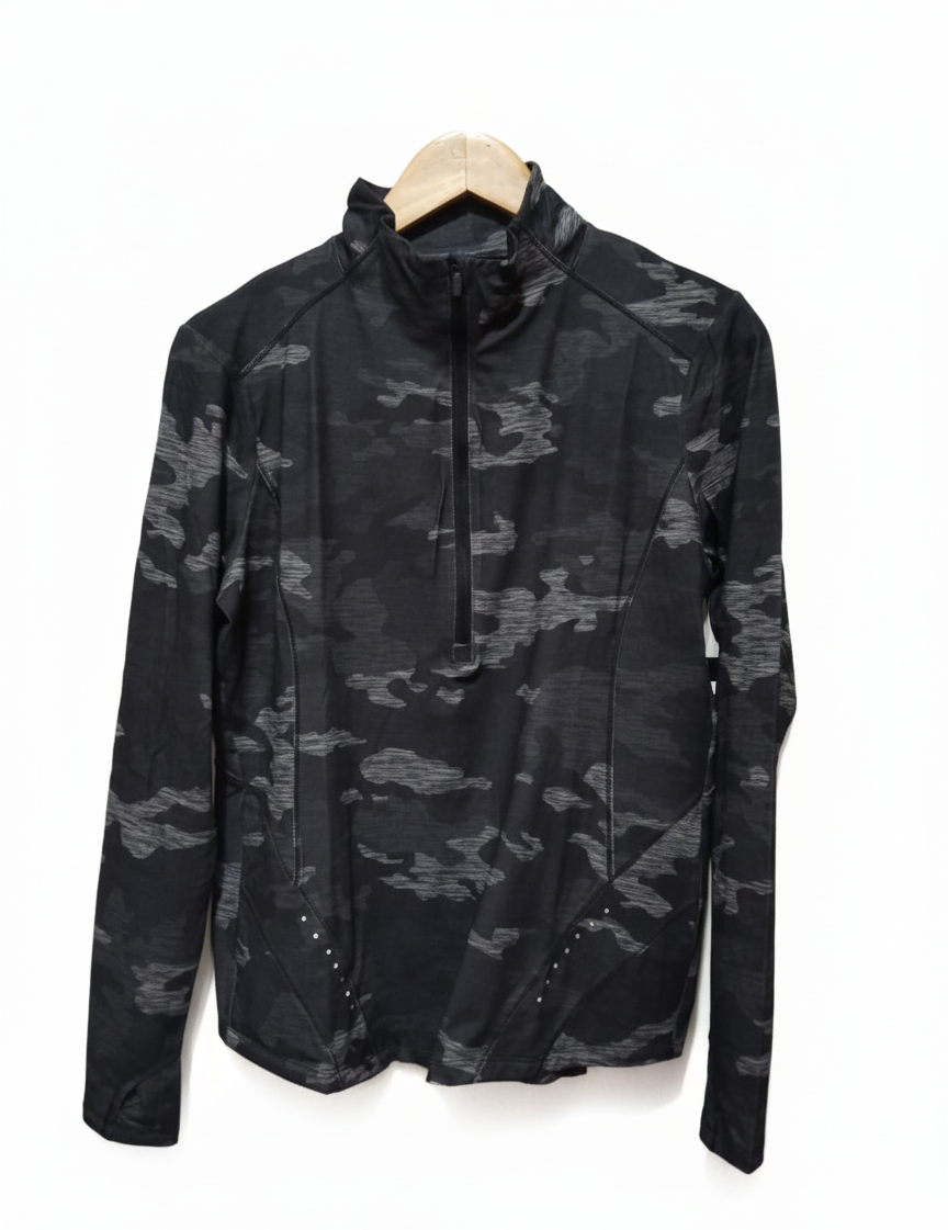 Avia Camo Black/Gray Heather  1/4 Zip Pullover Lightweight Top