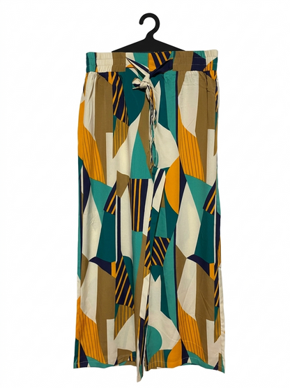 SHEIN |XL| WAIST 16| B7| VIBRANT GEOMETRIC ABSTRACT WIDE-LEG PALAZZO PANTS