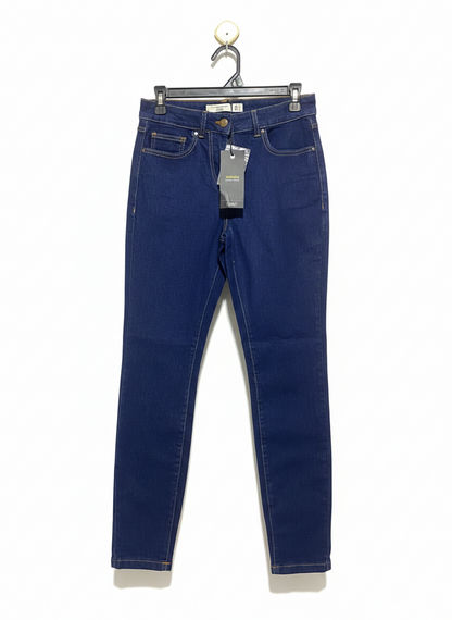 ESSENTIALS DENIM |M| WAIST 28| WOMEN'S HIGH-RISE STRETCH SKINNY JEANS - INDIGO BLUE