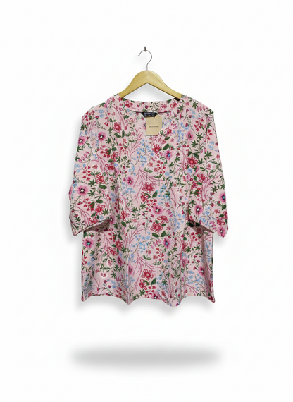 BLOOMCHIC |L| BUST 21|B12| STITCHED PRINTED CAMBRIC SHIRT