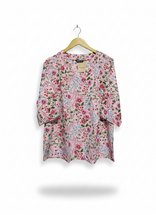 BLOOMCHIC |L| BUST 21|B12| STITCHED PRINTED CAMBRIC SHIRT