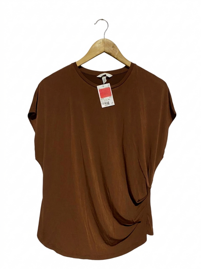 H&M |XL| BUST 21| B10| RUST BROWN DRAPED TEE