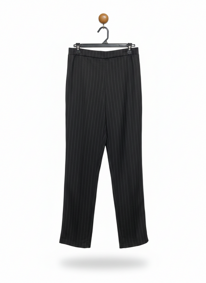CLASSIC BLACK PINSTRIPE TROUSERS |L| WAITS 31|