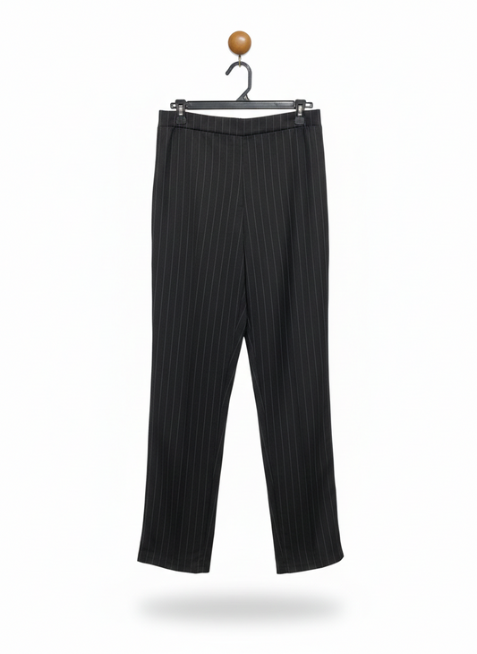 CLASSIC BLACK PINSTRIPE TROUSERS |L| WAITS 31|