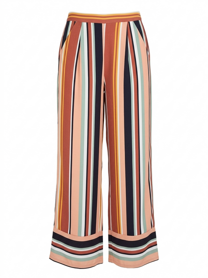 PRIMARK |S| WAIST 26| B5| CHIC MULTICOLOR STRIPED WIDE LEG CULOTTE PANTS