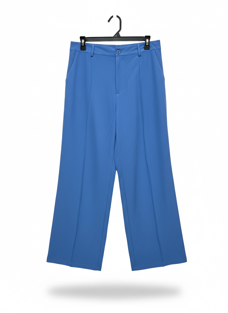CHALTEN BLUE WIDE-LEG TROUSERS |L| WAIST 32|