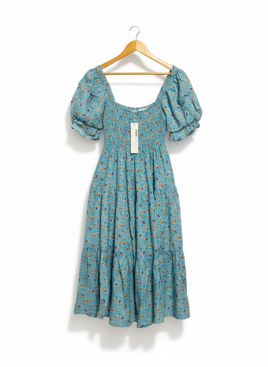 MORNING MIST|S|BUST 14| VINERIA FLORAL-PRINT COTTON MIDI DRESS