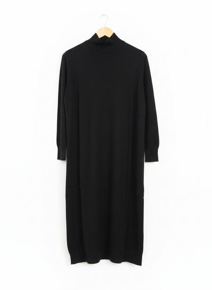 MNG COMMITED|XS/S|BUST 21.5|Black Ribbed Turtleneck Midi Dress