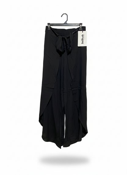 INDIKAH |M| WAIST 28| ELEGANT JET BLACK WRAP PANTS