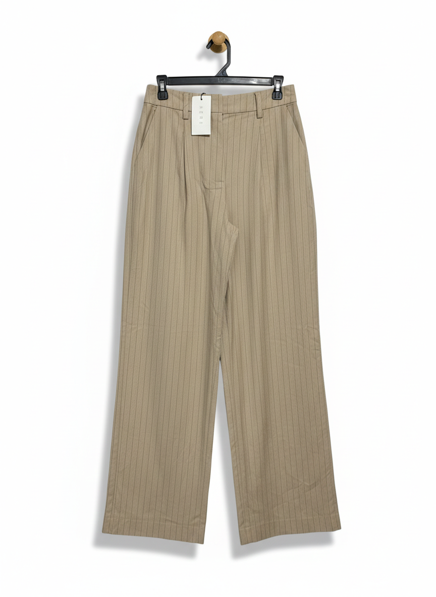 AERE |M| WAIST 28| PINSTRIPE HIGH-WAIST WIDE-LEG TROUSERS