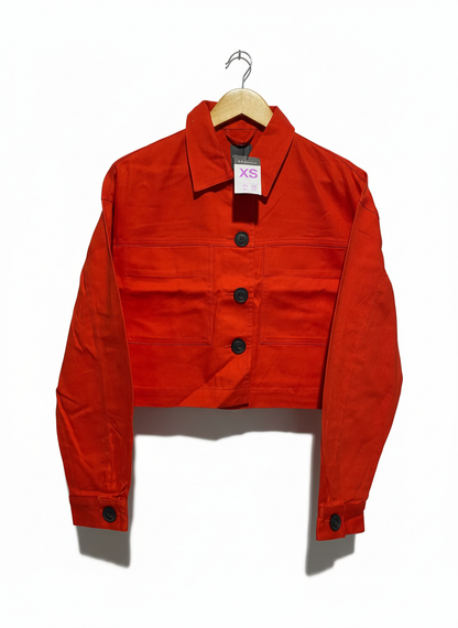 Primark|XS| Mini Cropped Red Jean Jacket