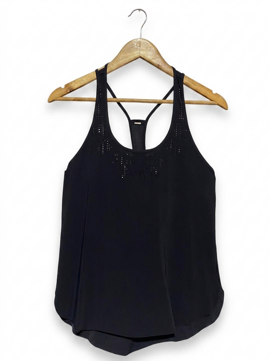 LULULEMON |S| BUST 14| PERFORATED RACERBACK TANK TOP IN CLASSIC BLACK