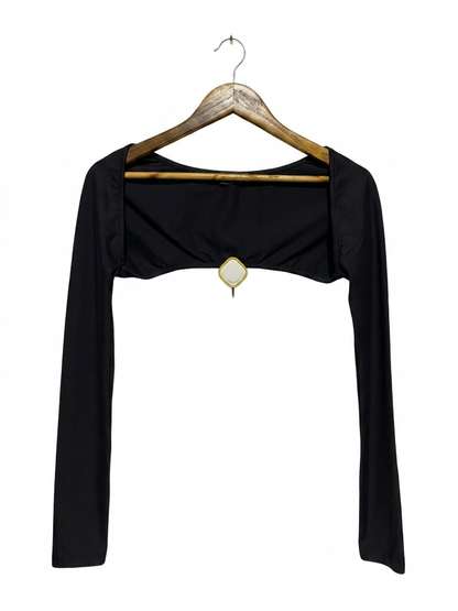 WHITE FOX |M| BUST 15| B20| CHIC WOMEN'S BLACK ULTRA-CROP TOP