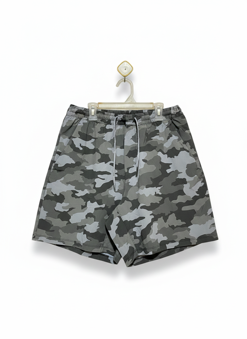 LULULEMON |M| WAIST 28| Grey Camouflage Athletic Shorts